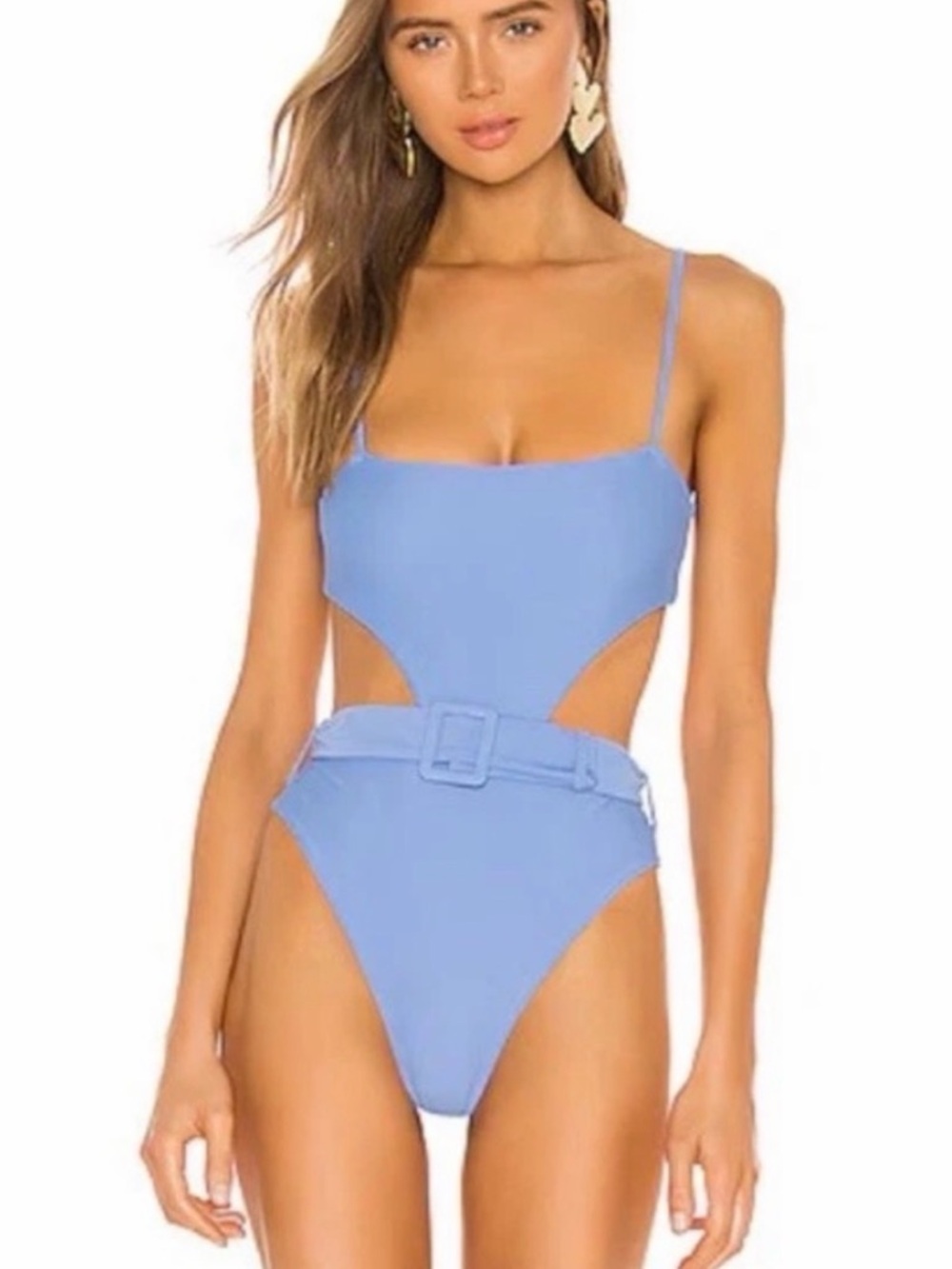 Camila Coelho Blue One-Piece Swimsuit with Belted Detail